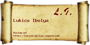 Lukics Ibolya névjegykártya